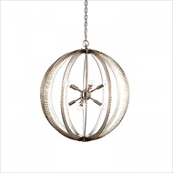 Aidan Gray Home Lighting Geo Hammered Circle Chandelier - Nickel - Large